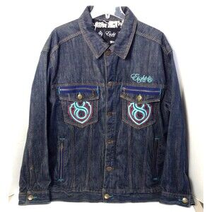 Eight 732 8732 Denim Jacket Mn XL Cargo Y2K Hip Hop Streetwear Young Jeezy Rare